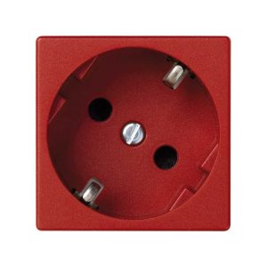 Base eléctrica K45 embornamiento rápido con obturador de protección roja Simon. Ref: K11-6