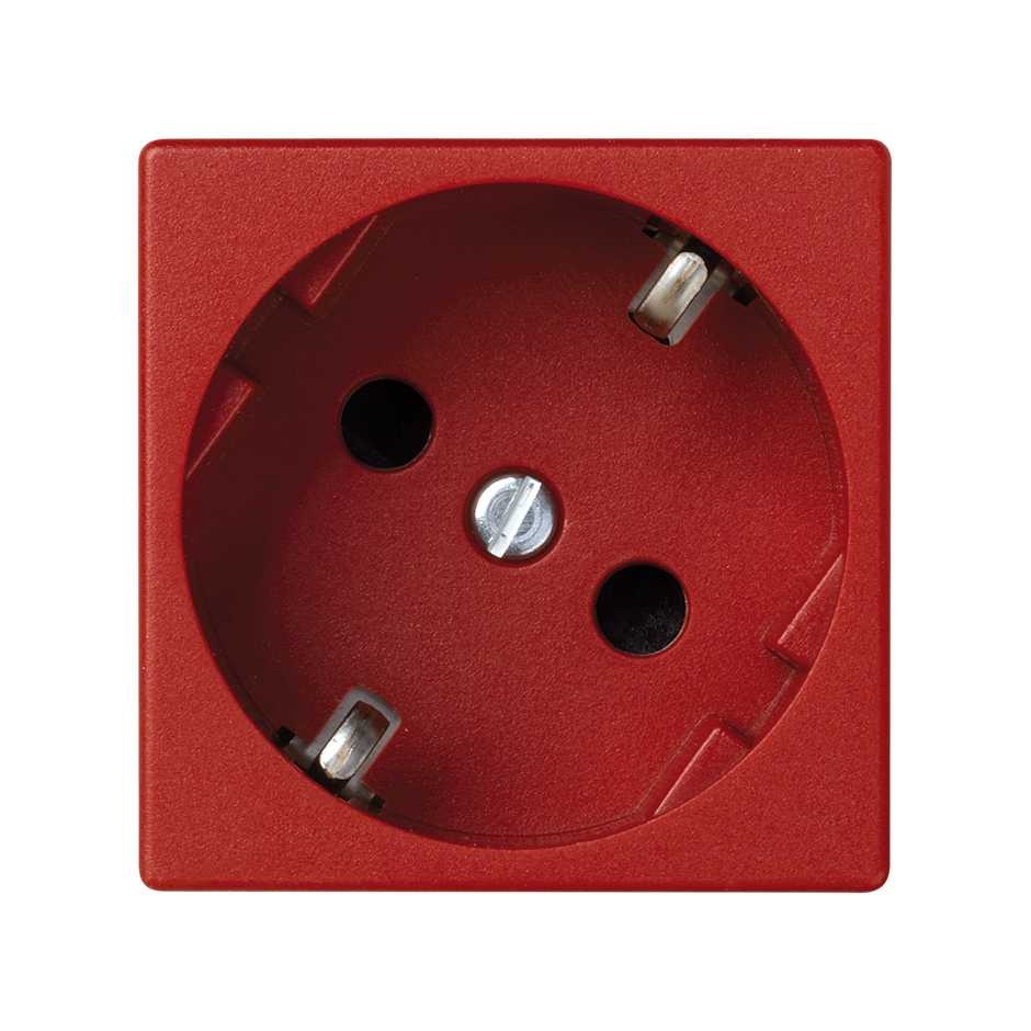 Base eléctrica K45 embornamiento rápido con obturador de protección roja Simon. Ref: K11-6
