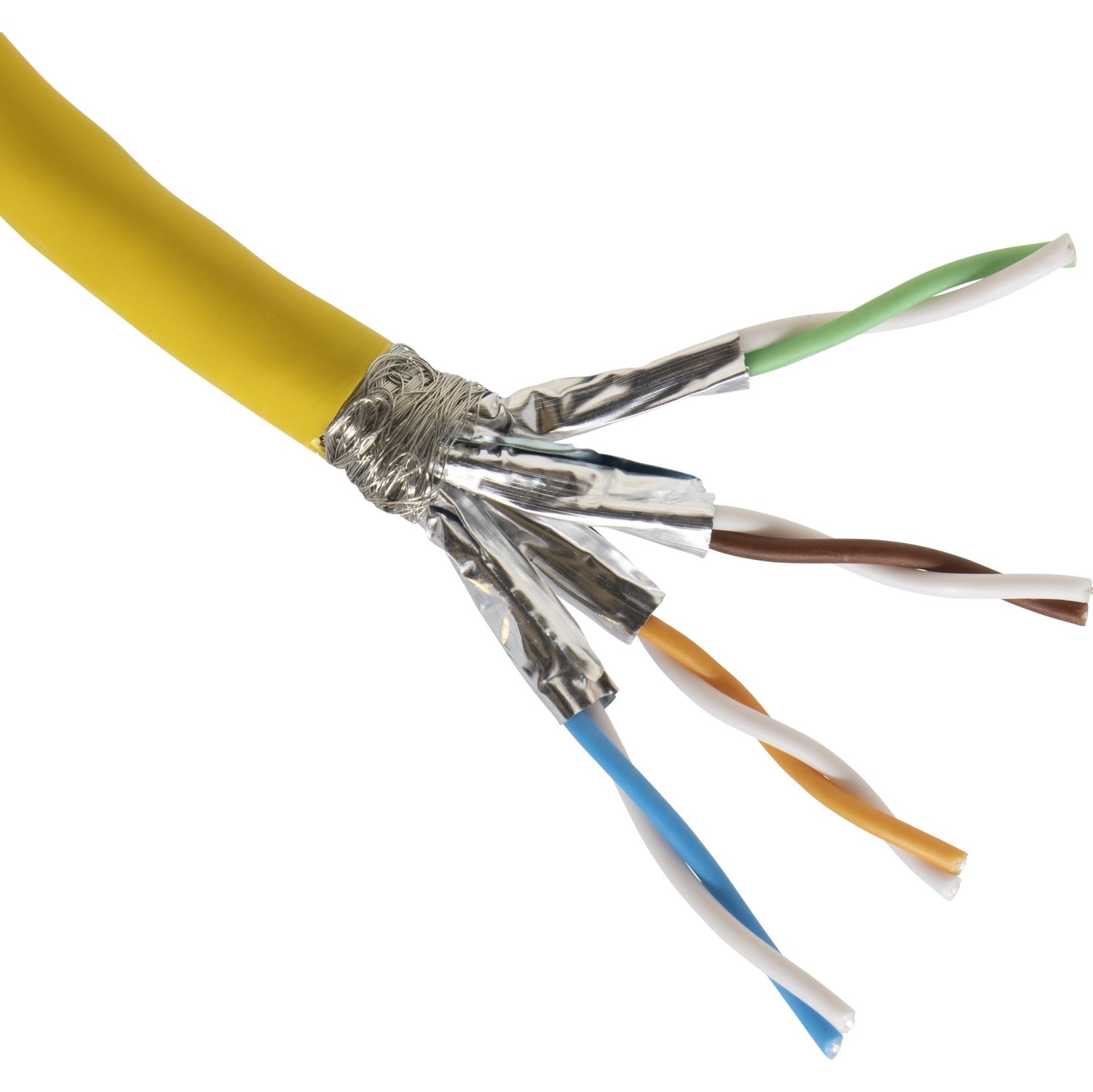 Bobina cable Cat7A S/FTP LSZH 1000Mhz CPR Dca color amarillo (500 mts) Excel: 100-910