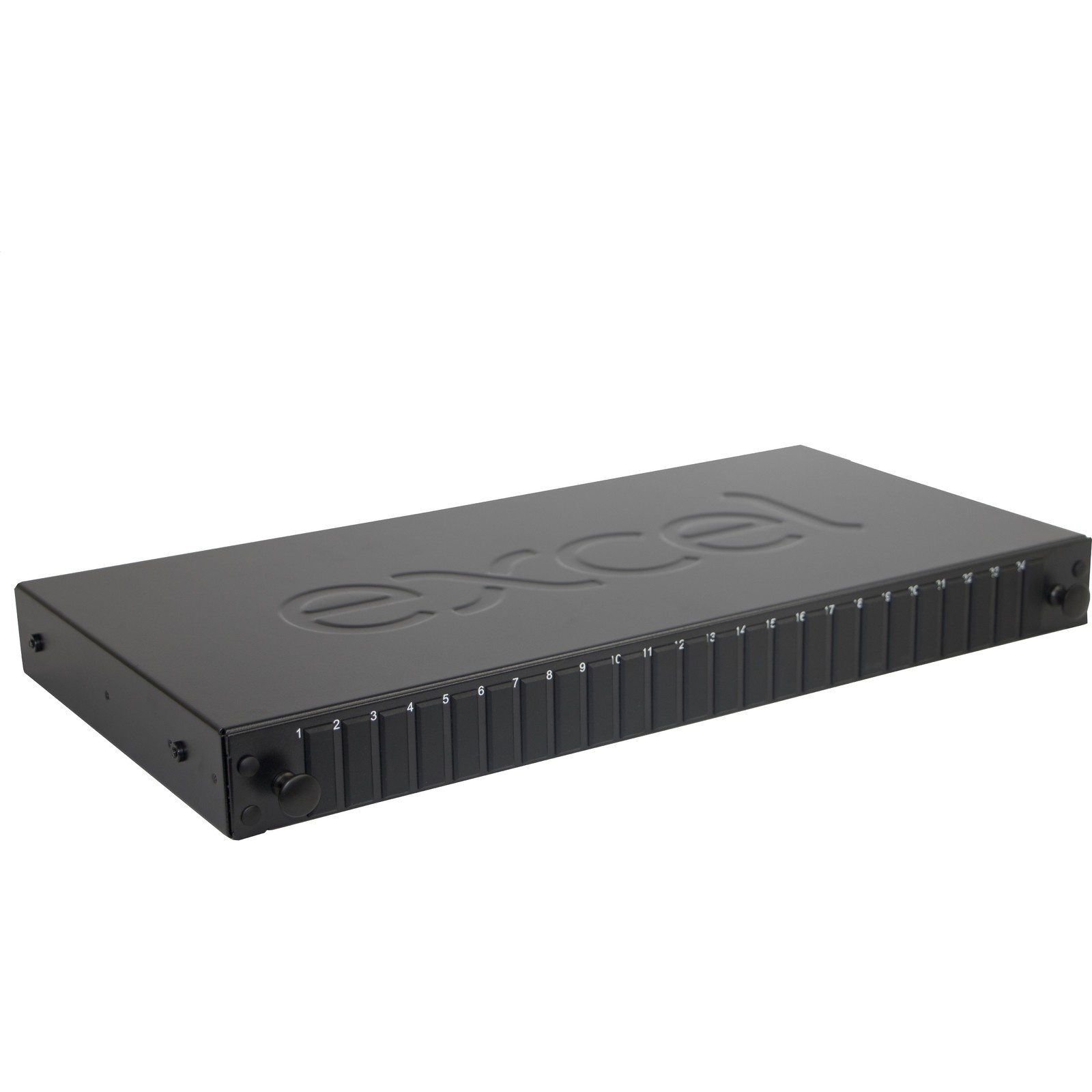 Caja empalme FO rack 19" 1UA vacía para 24 adaptadores SC's DUPLEX / LC QUAD. Ref: 200-951