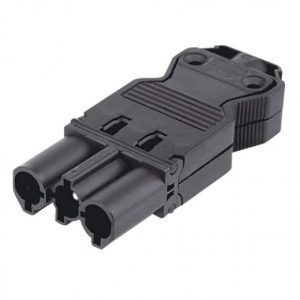 Conector rápido aereo macho NEGRO de 3 polos conexión por tornillo. Simon: CR0004-14