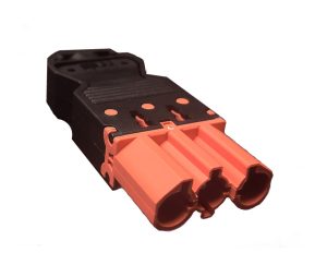 Conector rápido aereo macho ROJO de 3 polos conexión por tornillo. Simon: CR0004-6