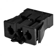 Conector rápido de empotrar NEGRO macho 3 polos conexión por cepo. Simon : CR0002-14
