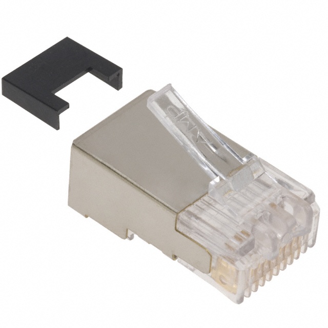 Conector RJ45 Apant. Macho 8 vías Cat.5e c/guía cable rígido/flexible. Commscope: 6-569550-3