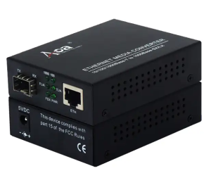 Conversor de medio Ethernet cobre 10/100/1000-TX (RJ45) a fibra con 1 slot vacío SFP 1Gbps. Ref: LNTAOM3100-SFP