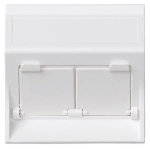 Placa inclinada SIMON 500 para 2 adaptadores MD con guardapolvo. Simon: 50000086-030