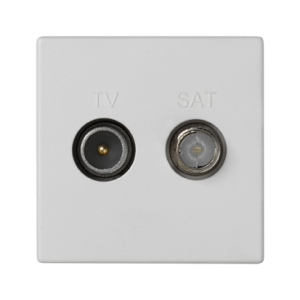 Placa K45 con toma TV macho + SAT hembra única CEI, conexión mediante tornillo. Simon: K130A-9