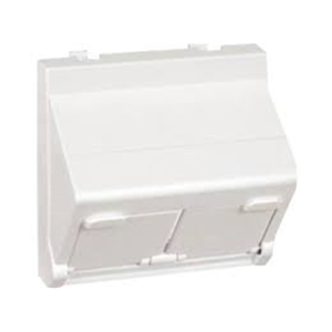 Placa inclinada K45 para 2 adaptadores MD con guardapolvo. Simon:  KB80-9