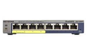 Switch 8 puertos Gigabit (4 puertos 10/100/1000 PoE + 4 puertos 10/100/1000) Web Managed. Netgear: GS108PE