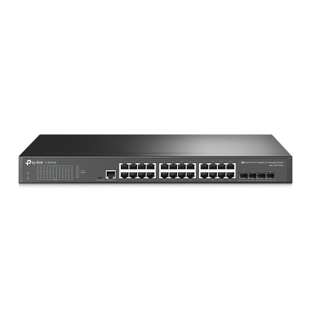 Switch gestionable JetStream de 24 puertos Gigabit L2 con 4 ranuras SFP TP-Link: TL-SG3428