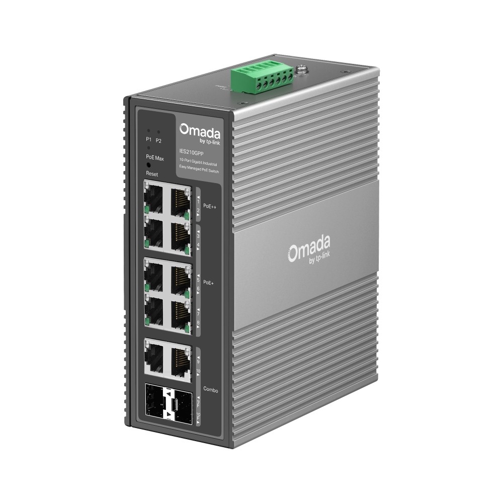 Switch Industrial Omada Easy Managed con 8 puertos PoE+ & 2 SFP