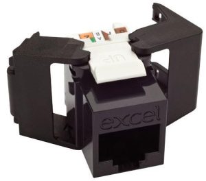 Toma hembra RJ45 UTP Categoria 6 perfil bajo tooless. Excel EXC100-215-BK