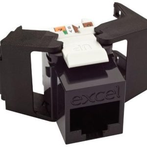 Toma hembra RJ45 UTP Categoria 6 perfil bajo tooless. Excel EXC100-215-BK