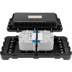 Torpedo en línea para empalme y segregación F.O 6 ent/sal - 6 bandejas 24F/48F IP68 (144/288 fusiones)